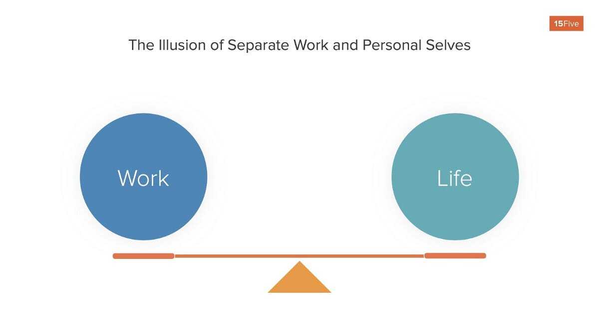 Illusion of separate work and personal selves looks like a seesaw