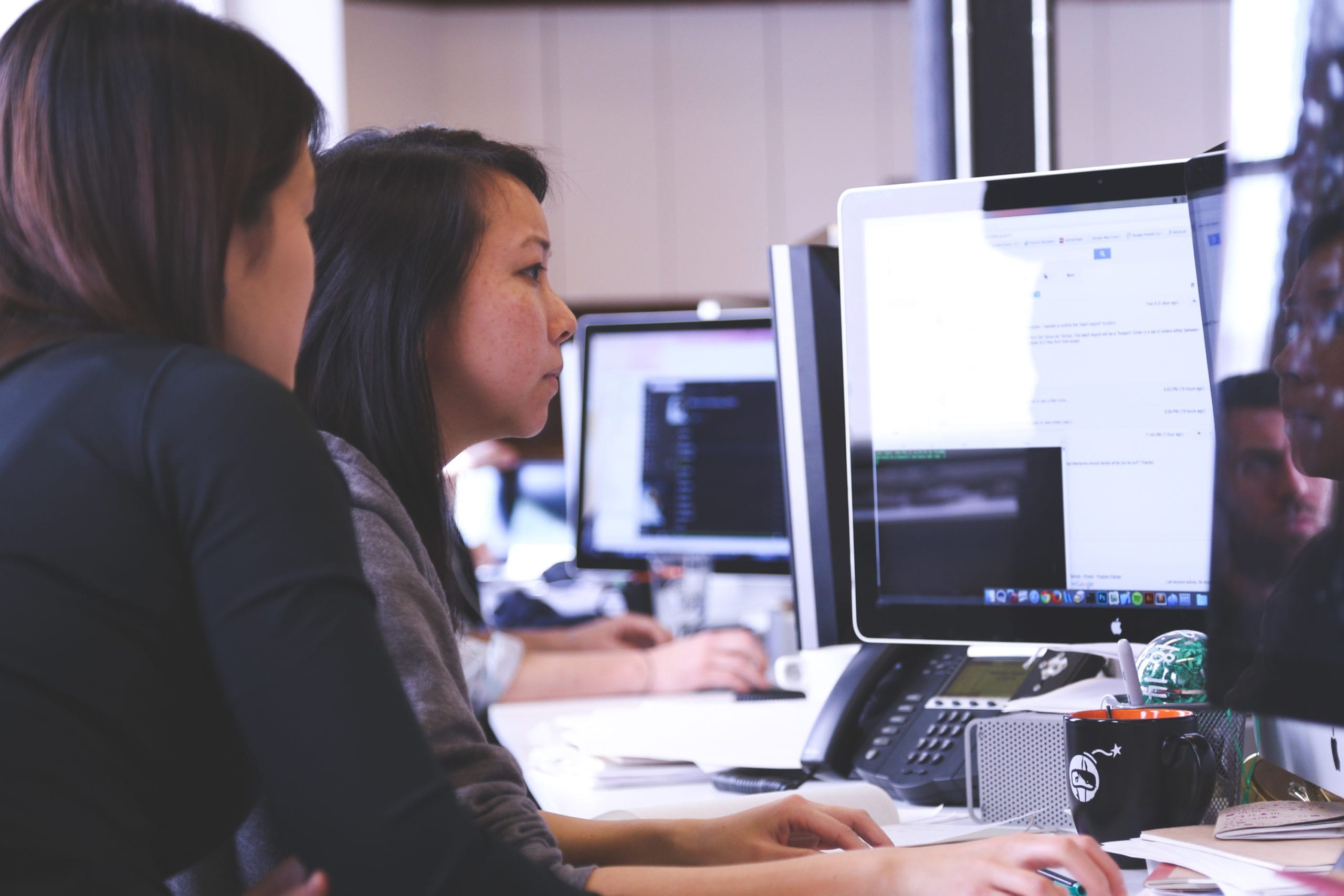 Engaged employee at work